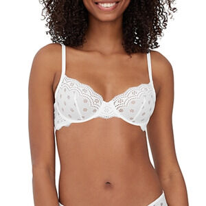 Skarlett Blue Women Smitten Unlined Underwire Bra White Size 32B